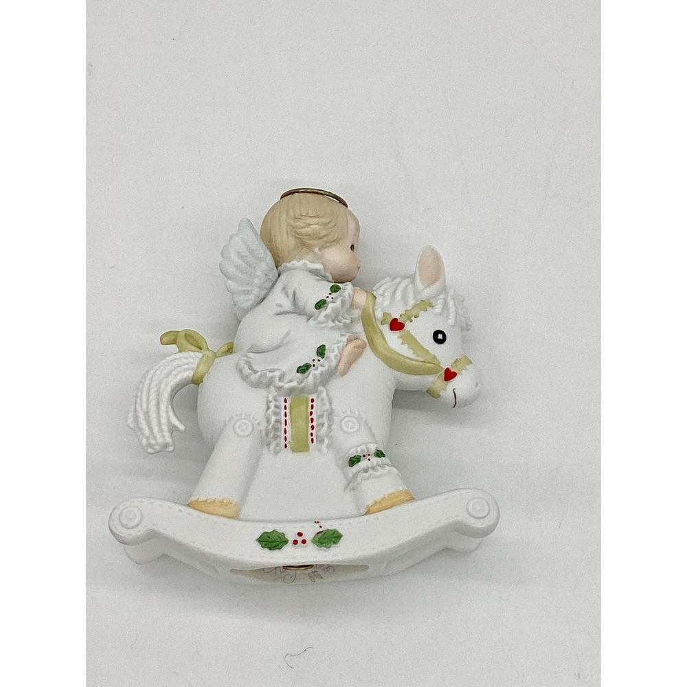 Enesco Holly Babes Angel Rocking Horse Musical Figurine, Christmas (#6.9-1118) - Picture 9 of 16